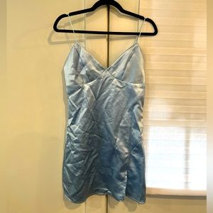 Baby Blue Mini Slip Dress